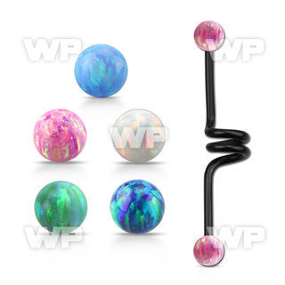 intcop5 anodized industrial twister barbell synthetic opal ball