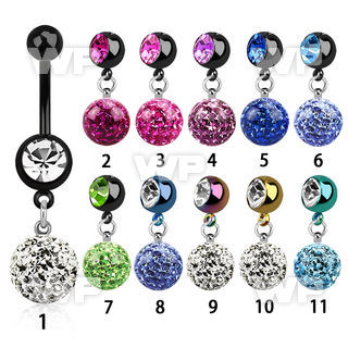 j12daep ion plated steel belly ring l dangling 10mm ball ferido belly piercing