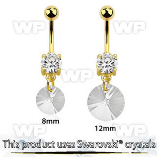 j12let ion plated steel navel bananabell swarovski crystal