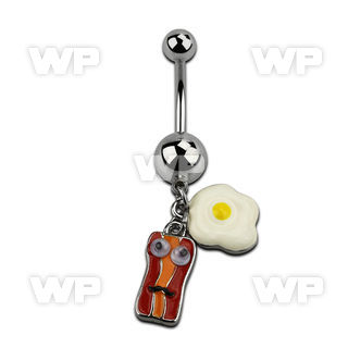 j31y0s steel belly ring normal high polished steel ball bacon belly piercing