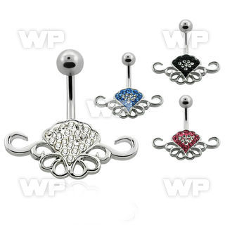 j61009 steel belly ring lower tribal design length 10mm 3 8 belly piercing