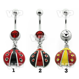 j610ee steel belly ring w 8mm press fitjewel ball dangling pai belly piercing