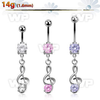j61gzlp steel belly ring press fit double jewel ball dangling belly piercing