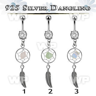 j61q1e surgical steel double jewel belly ring dangling silver belly piercing
