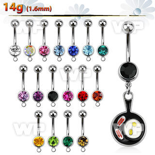 j61y0y steel belly ring 8mm press fit jewel ball dangling baco belly piercing