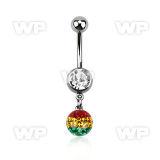 j61ykya steel belly ring w 8mm press fit lower jewel ball dangl belly piercing