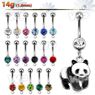 j61ytt steel belly ring w dangling painted p a shaped dangling belly piercing