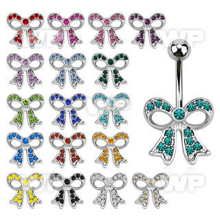 j61zs9 steel belly ring lower crystal ribbon belly piercing