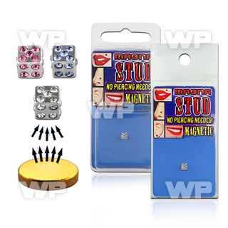 ji3160 4mm surgical steel crystal dice magna stud belly piercing