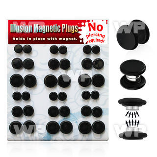 jijmak display with of black ion plated steel magnetic fake chea belly piercing