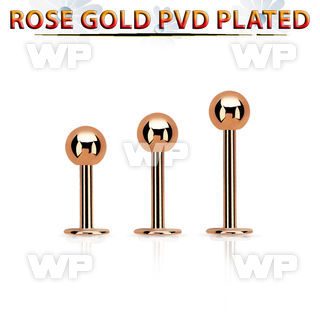 lbttb4s rose gold steel labret with a 4mm ball