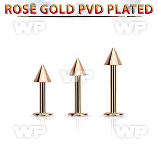 lbttcn5s rose gold steel labret with a 5mm cone