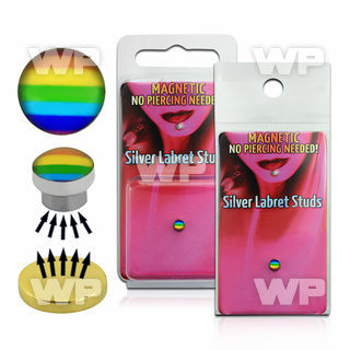 m2jbl 4mm silver 925 magnetic fake labret stud stud rainbow str belly piercing