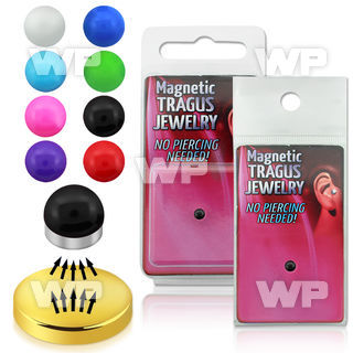 m2ri9 3mm magnetic fake tragus stud solid color acrylic ball belly piercing