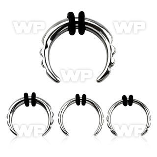 m6m surgical steel septum pincher serated edges double o ri ear lobe piercing