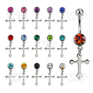 mcd756 steel belly banana w a dangling plain cross