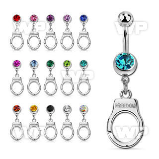 mcd765 steel belly banana w dangling dangling handcuff