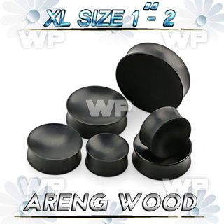 mo22fb xl big gaue sized black areng wood concave double flare ear lobe piercing