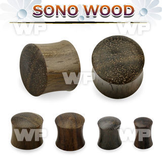 mou sono wood double flared saddle plug ear lobe piercing