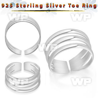 mrsy0 silver adjustable toe ring three bands