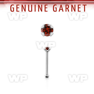 nbpge2 925 silver nose bone w a garnet stone