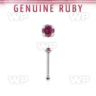 nbpge5 925 silver nose bone w a ruby stone