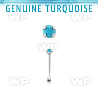 nbpge7 925 silver nose bone w turquoise