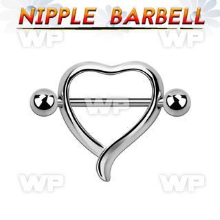 npsh11 heart shaped nipple shield w steel barbell w 5mm balls