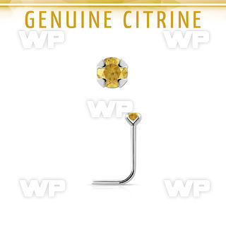 nspge6 925 silver nose stud w a citrine stone