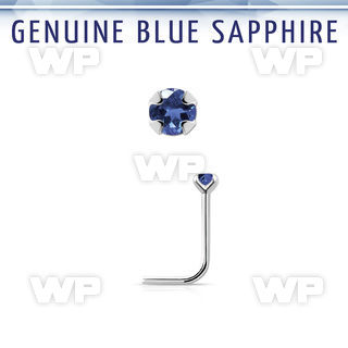 nspge9 925 silver nose stud w a blue sapphire stone