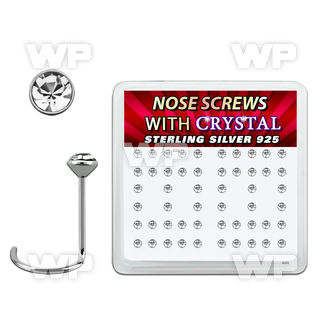 nw14cx box w 52 silver nose screws w 2mm clear crystals