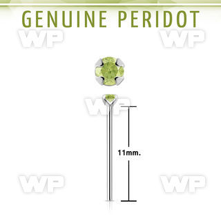 nypge4 925 silver bend it yourself nose stud w a peridot 