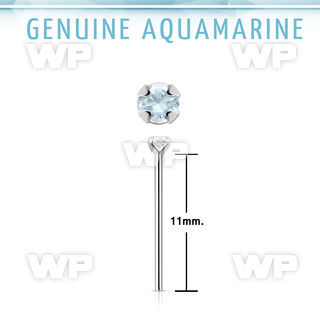 nypge8 925 silver bend it yourself nose stud w a aquamarine 