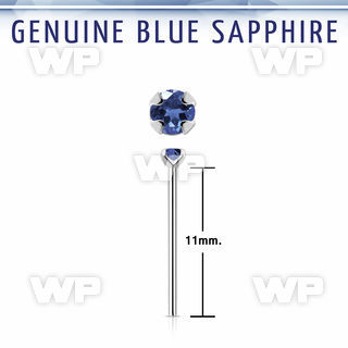 nypge9 925 silver bend it yourself nose stud w blue sapphire 