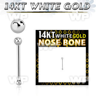 ou44e 14kt white gold nose bone 1 5mm white gold ball shaped nose piercing