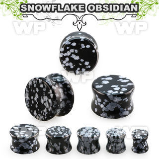 pgsjj snowflake obsidian double flare stone plug