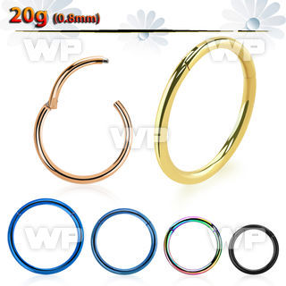 pvd plated surgical steel hinged segment ring, 20g