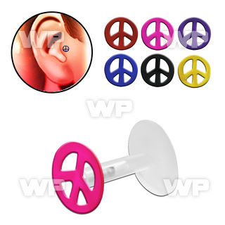 rai3e0 bio flex tragus piercing 1 2mm silver 925 peace sign col tragus piercing