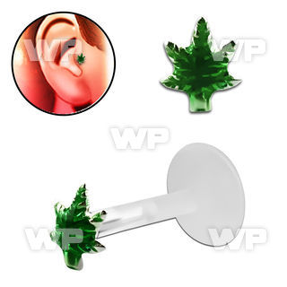 rai3ey bio flex tragus piercing 1 2mm silver 925 top in green tragus piercing