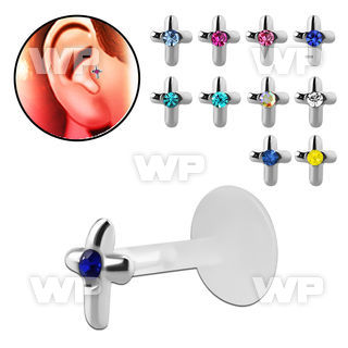 rai3z bio flex tragus piercing 1 2mm silver 925 cross shaped tragus piercing