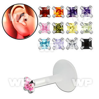 raig0 bio flex tragus piercing 1 2mm 2mm prong set square cz tragus piercing