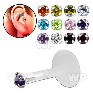 raige bio flex tragus piercing 1 2mm 2mm prong set round cz tragus piercing