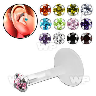 raigz bio flex tragus piercing 1 2mm 3mm prong set round cz tragus piercing