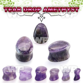 ri31 amethyst double flared saddle plug teardrop shape