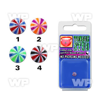 rihq4w beach ball uv illusion tongue stud holds via suction belly piercing