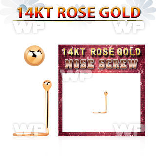 rscb1 14kt rose gold nose screw w 1.5mm ball shaped top