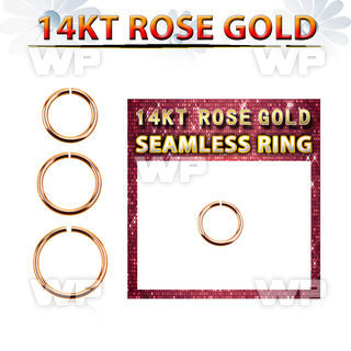 rsel16 solid 14kt rose gold seamless ring, 16g (1.2mm)