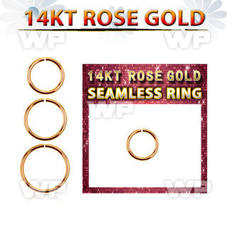 rsel18 solid 14kt rose gold seamless ring, 18g (1mm)