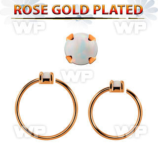 rsnho2 rose gold plated silver seamless nose ring w 2mm opal