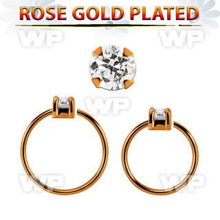 rsnhz25 rose gold silver seamless nose ring 2.5mm prong set cz